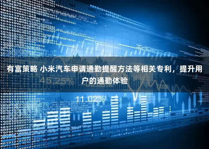 有富策略 小米汽车申请通勤提醒方法等相关专利，提升用户的通勤体验